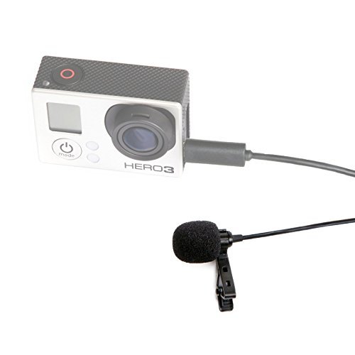 Movo GM100 Lavalier Lapel Clip-on Omnidirectional Condenser Microphone for GoPro HERO3, HERO3+ and HERO4 Black, White and Silver Editions