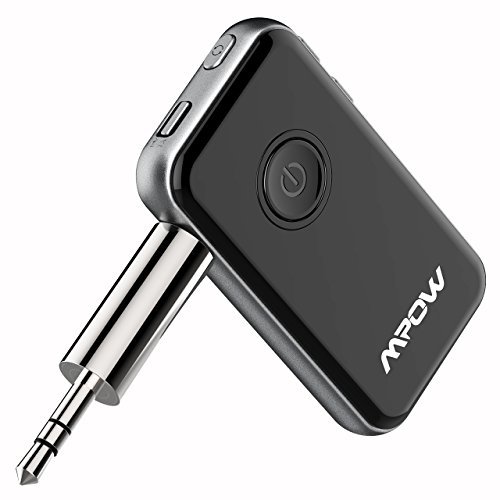 Mpow Bluetooth 4.1 Transmitter/Receiver, with 3.5mm Audio Cable/RCA Cables Connected to TV & Paired with 2 Bluetooth Headphones At Once In TX Mode,Built with Micphone for Hands-free Calling in RX Mode