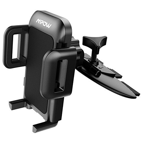 Mpow Car Phone Holder,CD Slot Car Phone Mount Universal Car Cradle Mount with Three-Side Grips and One-Touch Design for iPhone 7/7P/6s/6P/5S, Galaxy S5/S6/S7/S8, Google, LG, Huawei and More