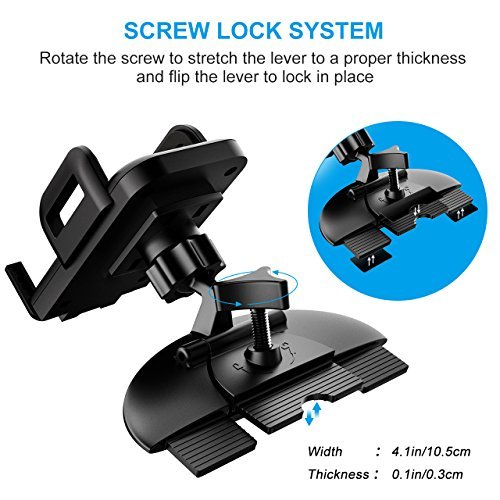 Mpow Car Phone Holder,CD Slot Car Phone Mount Universal Car Cradle Mount with Three-Side Grips and One-Touch Design for iPhone 7/7P/6s/6P/5S, Galaxy S5/S6/S7/S8, Google, LG, Huawei and More