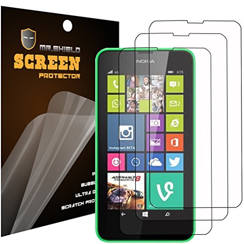 Mr Shield For Nokia Lumia 630 635 636 638 Anti-glare Screen Protector [3-PACK] with Lifetime Replacement Warranty