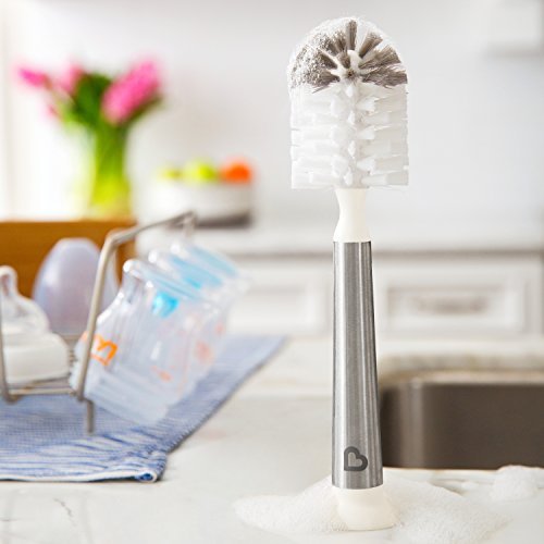 Munchkin Shine Stainless Steel Bottle Brush & Refill Brush Head 