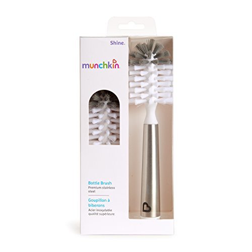 Munchkin Shine Stainless Steel Bottle Brush & Refill Brush Head 