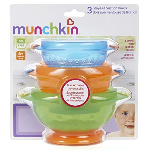 Munchkin Stay Put Suction Bowl, 3 Count 