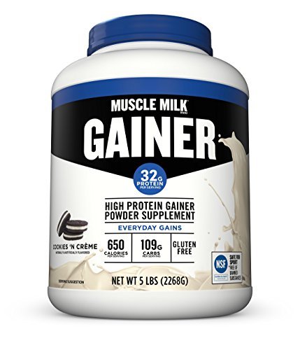 Muscle Milk Gainer Protein Powder, Cookies 'N Crème, 32g Protein, 5 Pound 