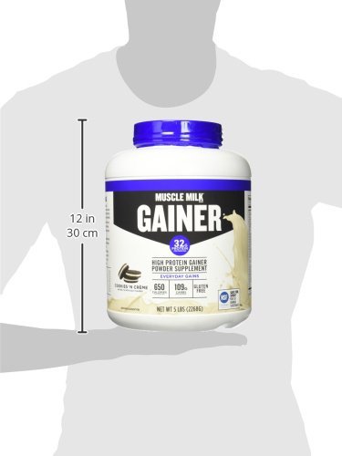Muscle Milk Gainer Protein Powder, Cookies 'N Crème, 32g Protein, 5 Pound