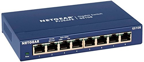 NETGEAR GS108 8-Port Gigabit Ethernet Network Switch | Lifetime Next Business Day Replacement | Sturdy Metal | Desktop | Plug-and-Play | Unmanaged