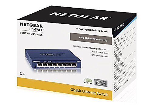 NETGEAR GS108 8-Port Gigabit Ethernet Network Switch | Lifetime Next Business Day Replacement | Sturdy Metal | Desktop | Plug-and-Play | Unmanaged