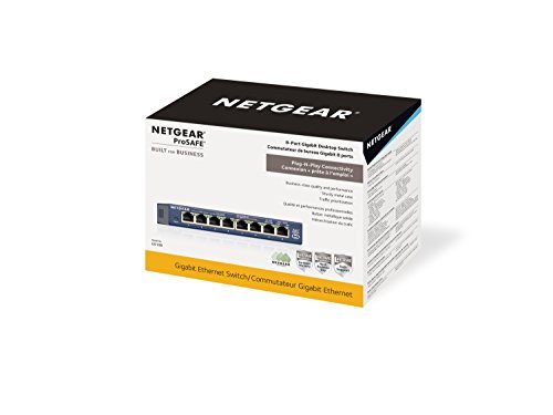 NETGEAR GS108 8-Port Gigabit Ethernet Network Switch | Lifetime Next Business Day Replacement | Sturdy Metal | Desktop | Plug-and-Play | Unmanaged