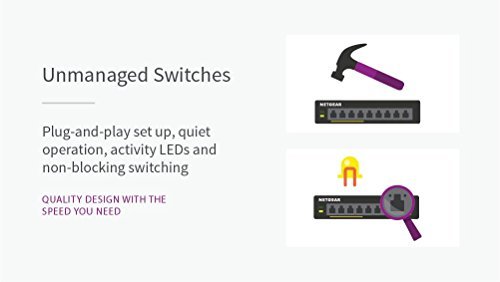 NETGEAR GS108 8-Port Gigabit Ethernet Network Switch | Lifetime Next Business Day Replacement | Sturdy Metal | Desktop | Plug-and-Play | Unmanaged