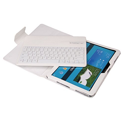 NEWSTYLE Wireless Bluetooth Keyboard Cover for Samsung Galaxy NotePRO & TabPRO 12.2 inch - White (Tablet Not Included)