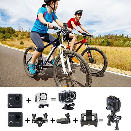NEXGADGET 4K WIFI Action Cam, DISCOVER-660 SERIES 16MP 4K Waterproof Sports Camera 170 Degree Ultra Wide-Angle Len with SONY Sensor, 2 Pcs Rechargeable Batteries