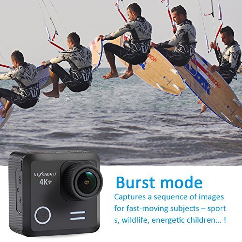 NEXGADGET 4K WIFI Action Cam, DISCOVER-660 SERIES 16MP 4K Waterproof Sports Camera 170 Degree Ultra Wide-Angle Len with SONY Sensor, 2 Pcs Rechargeable Batteries