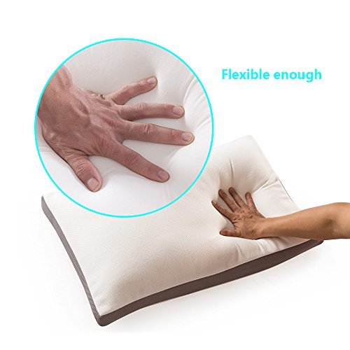 NOFFA Shredded Memory Foam Pillow with Bamboo Cover Removable Relieve Neck Pains-Queen Size