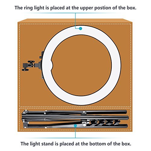 Neewer 10086031 Dimmable 18-Inch Diameter 75W Ring Fluorescent Flash Light And Stand Kit