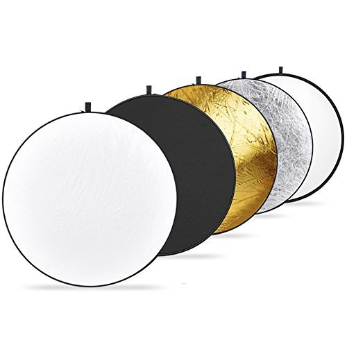 Neewer 43-inch / 110cm 5-in-1 Collapsible Multi-Disc Light Reflector with Bag - Translucent, Silver, Gold, White and Black