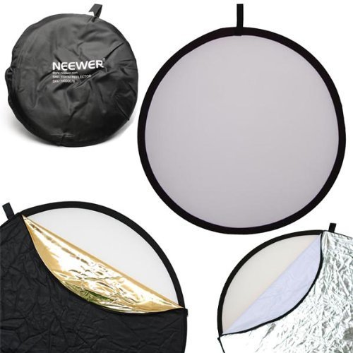 Neewer 43-inch / 110cm 5-in-1 Collapsible Multi-Disc Light Reflector with Bag - Translucent, Silver, Gold, White and Black