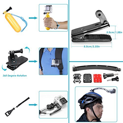 Neewer 50-In-1 Action Camera Accessory Kit for GoPro Hero Session/5 Hero 1 2 3 3+ 4 5 SJ4000 5000 6000 DBPOWER AKASO VicTsing APEMAN WiMiUS Rollei QUMOX Lightdow Campark And Sony Sports DV and More