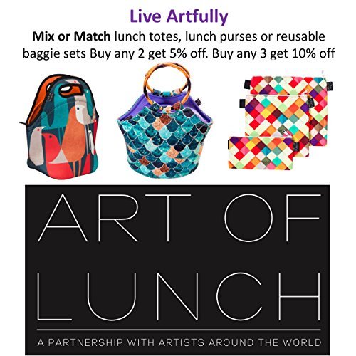 Neoprene Lunch Bag - ART OF LUNCH - By Carly Mejeur (USA) - Artist Royalties and A Portion of Profits will go towards The Loggerhead Marine Life Center of Juno Beach, Florida - Sea Turtle