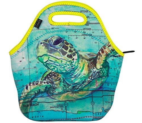 Neoprene Lunch Bag - ART OF LUNCH - By Carly Mejeur (USA) - Artist Royalties and A Portion of Profits will go towards The Loggerhead Marine Life Center of Juno Beach, Florida - Sea Turtle