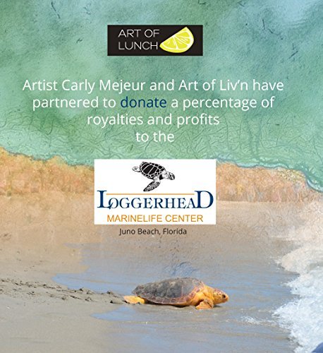 Neoprene Lunch Bag - ART OF LUNCH - By Carly Mejeur (USA) - Artist Royalties and A Portion of Profits will go towards The Loggerhead Marine Life Center of Juno Beach, Florida - Sea Turtle