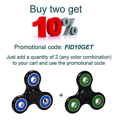 New 2017 v2.0 Tri Spinner Fidget Toy Anxiety Relief - Helps Reduce Stress and Racing Mind Due to ADD ADHD - Super Spin 2-3 min EDC gadget - Smooth - Carry Pouch - Non 3D - Dirt resistant ...