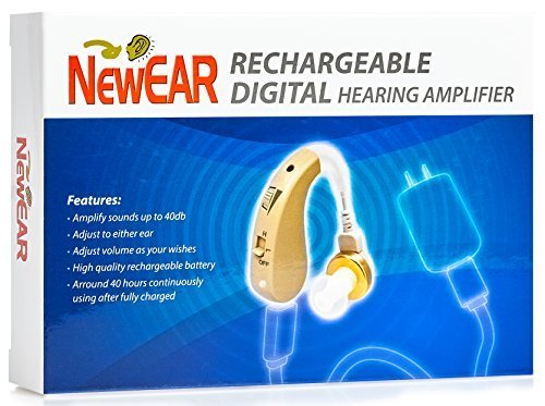 NewEar BTE High Quality Digital Ear Hearing Amplifier "FDA Approved" RECHARGABLE! 