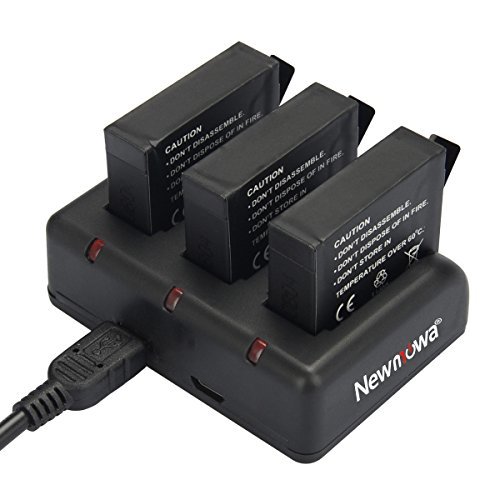 Newmowa Rapid 3-Channel Charger for Gopro Hero 3, Gopro Hero 3+, Gopro Hero4, AHDBT-301, AHDBT-302, AHDBT-401 (Rapid 3-Channel Charger)