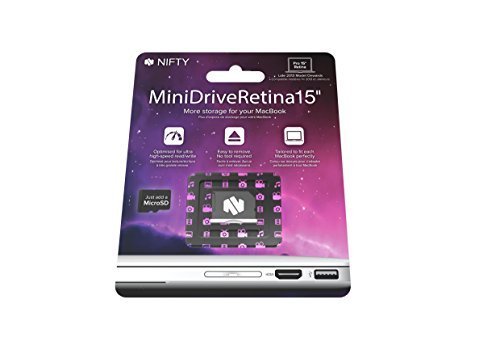 Nifty MiniDrive Retina 15" Silver - Up to 200GB Storage Expansion for MacBook Pro 15" with Retina Display (late 2013 model onwards)