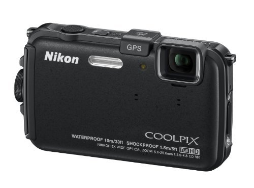 Nikon COOLPIX AW100 16 MP CMOS Waterproof Digital Camera with GPS and Full HD 1080p Video (Black)