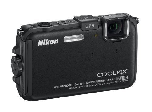 Nikon COOLPIX AW100 16 MP CMOS Waterproof Digital Camera with GPS and Full HD 1080p Video (Black)