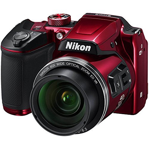 Nikon COOLPIX B500 16MP 40x Optical Zoom Digital Camera w/ Built-in Wi-Fi NFC & Bluetooth (Red) + 64GB SDXC Accessory Bundle