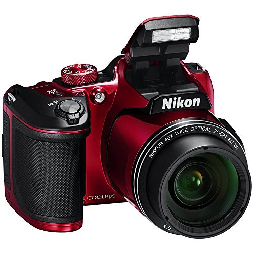 Nikon COOLPIX B500 16MP 40x Optical Zoom Digital Camera w/ Built-in Wi-Fi NFC & Bluetooth (Red) + 64GB SDXC Accessory Bundle