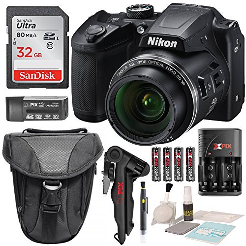 Nikon COOLPIX B500 Digital Camera along with 32GB SDHC Memory Card and Deluxe Accessory Bundle with Cleaning Kit