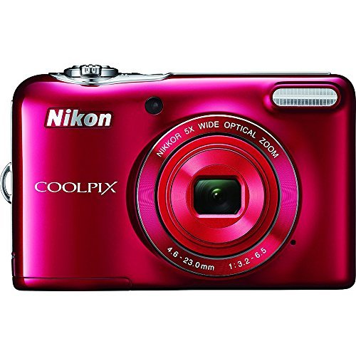 Nikon COOLPIX L32 Digital Camera with 5x Wide-Angle NIKKOR Zoom Lens (Red) (Certified Refurbished)