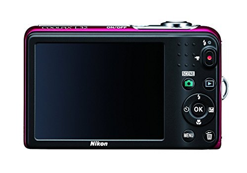 Nikon COOLPIX L32 Digital Camera with 5x Wide-Angle NIKKOR Zoom Lens (Red) (Certified Refurbished)