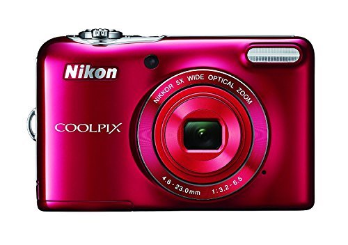 Nikon COOLPIX L32 Digital Camera with 5x Wide-Angle NIKKOR Zoom Lens (Red) (Certified Refurbished)