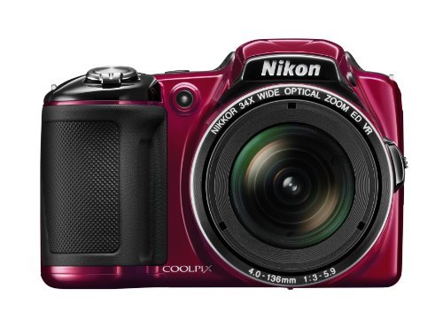 Nikon COOLPIX L830 16 MP CMOS Digital Camera with 34x Zoom NIKKOR Lens and Full 1080p HD Video (Red)