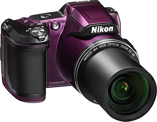 Nikon COOLPIX L840 16.0-Megapixel Digital Camera with 76x dynamic fine zoom, 38X optical zoom VR lens (4.0-152mm) and built-in WiFi - Plum (Certified Refurbished)