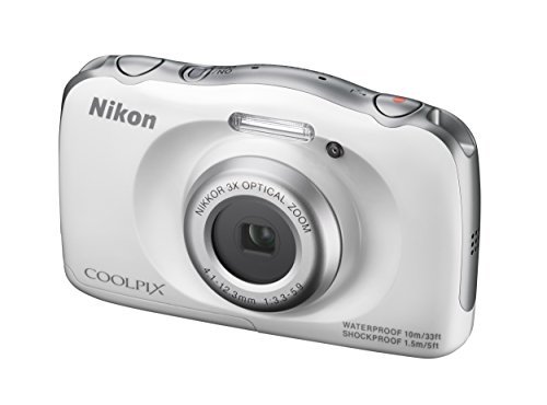 Nikon COOLPIX S33 Waterproof Digital Camera (White) (Discontinued by Manufacturer)