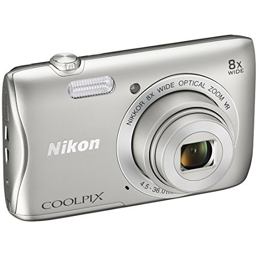 Nikon COOLPIX S3700 20.1 MP Wi-Fi Digital Camera with 8X Optical Zoom and 720P Video (Silver)