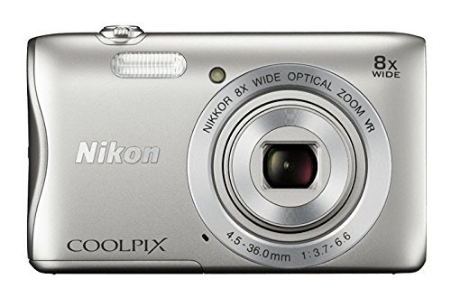 Nikon COOLPIX S3700 Digital Camera with 8x Optical Zoom and Built-In Wi-Fi (Silver)