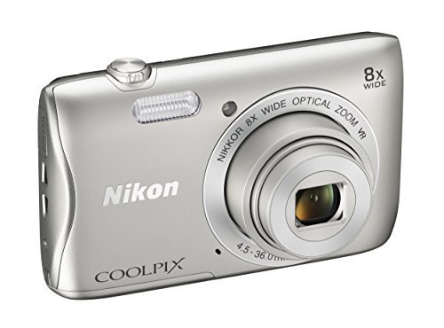 Nikon COOLPIX S3700 Digital Camera with 8x Optical Zoom and Built-In Wi-Fi (Silver)