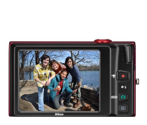 Nikon COOLPIX S4100 14 MP Digital Camera with 5x NIKKOR Wide-Angle Optical Zoom Lens and 3-Inch Touch-Panel LCD (Red)