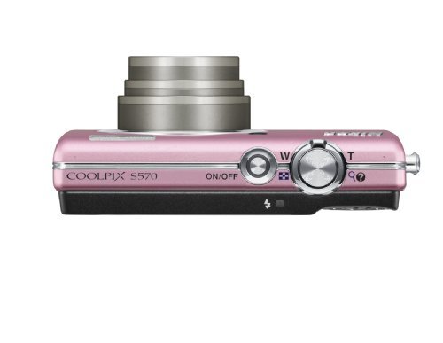 Nikon Coolpix S570 12MP Digital Camera with 5x Wide Angle Optical Vibration Reduction (VR) Zoom and 2.7-Inch LCD (Pink)