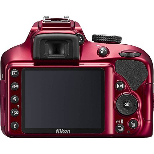 Nikon D3400 24.2 MP Triple Lens Ultimate Parent's Camera Kit, 3.0\", Red