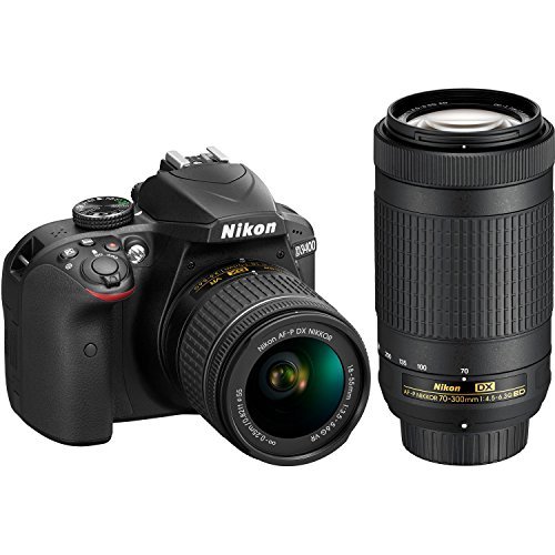 Nikon D3400 24.2MP DSLR Camera with AF-P 18-55 VR and 70-300m Lenses (1573B) - (Certified Refurbished)