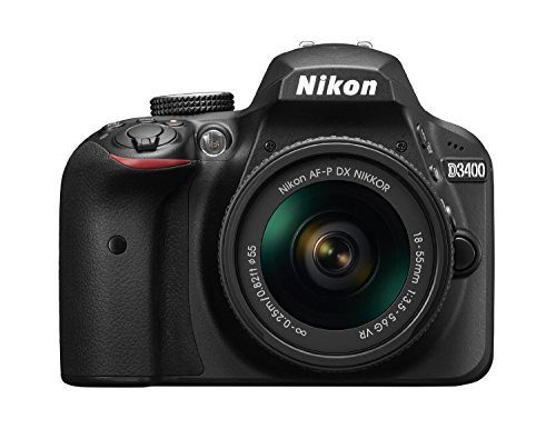 Nikon D3400 DSLR Camera with AF-P DX 18-55mm Lens (Black), + Flash + SLR Photo Bag + Batteries and Charger + Remote + 48GB Card Bundle