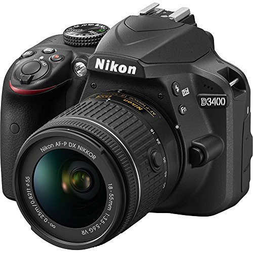 Nikon D3400 with AF-P DX NIKKOR 18-55mm f/3.5-5.6G VR Lens, 32 GB SDHC and Basic Bundle