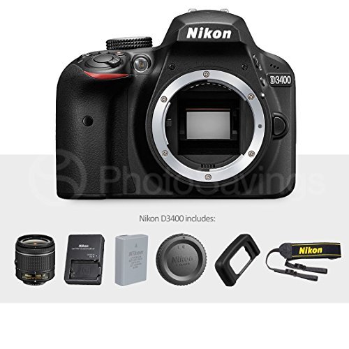 Nikon D3400 with AF-P DX NIKKOR 18-55mm f/3.5-5.6G VR (Red) + Nikon AF-P DX NIKKOR 70-300mm f/4.5-6.3G ED Lens + 64GB, Deluxe Accessory Bundle and Xpix Cleaning Accessories